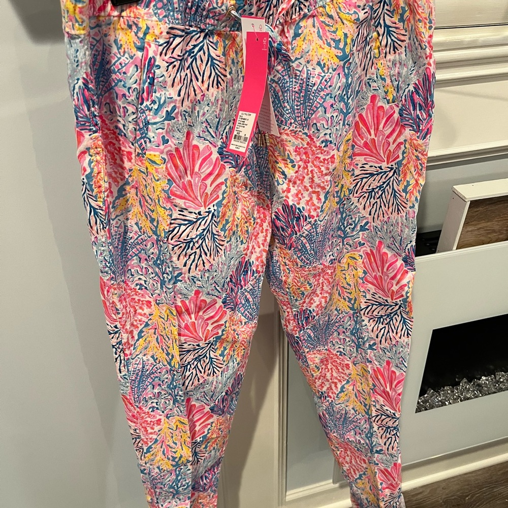 Lilly Pulitzer Taron printed linen pant splash dance